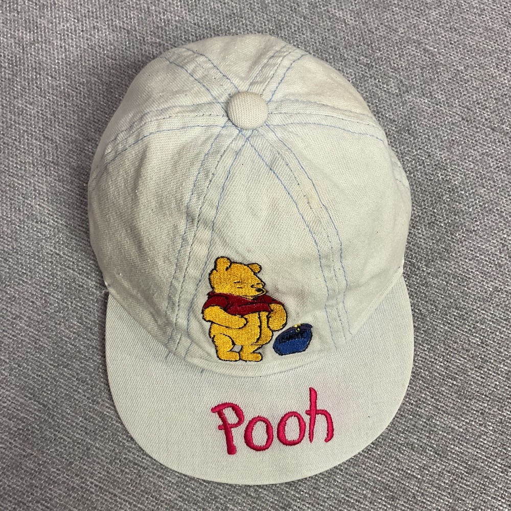 Vintage Disney Winnie the Pooh Embroidered Kids Baseball Cap Hat Light Blue